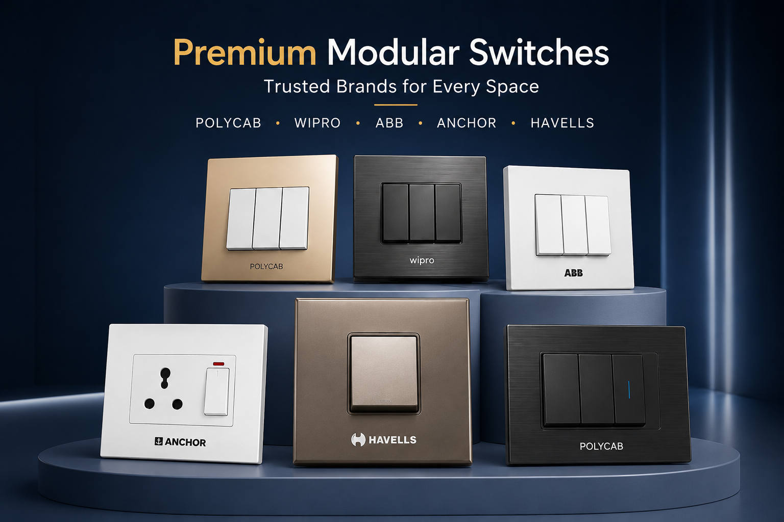 Anchor Roma 2M 6A 1 Way Switch White view 2