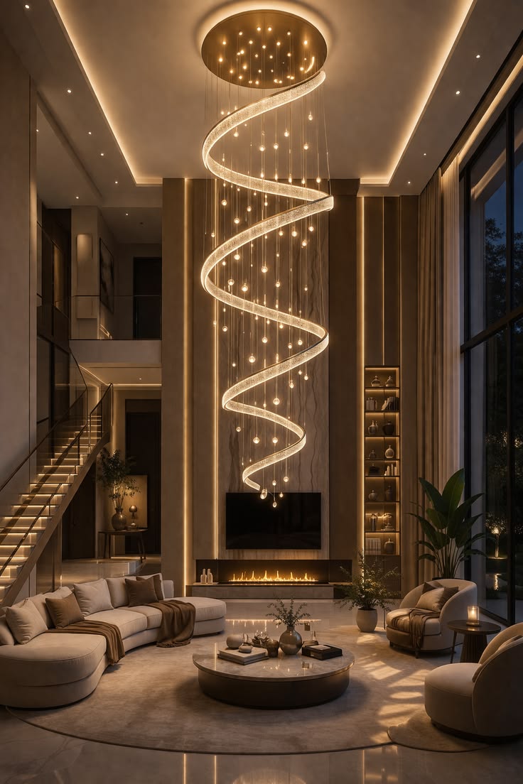Modern Crystal Ring LED Pendant Chandelier